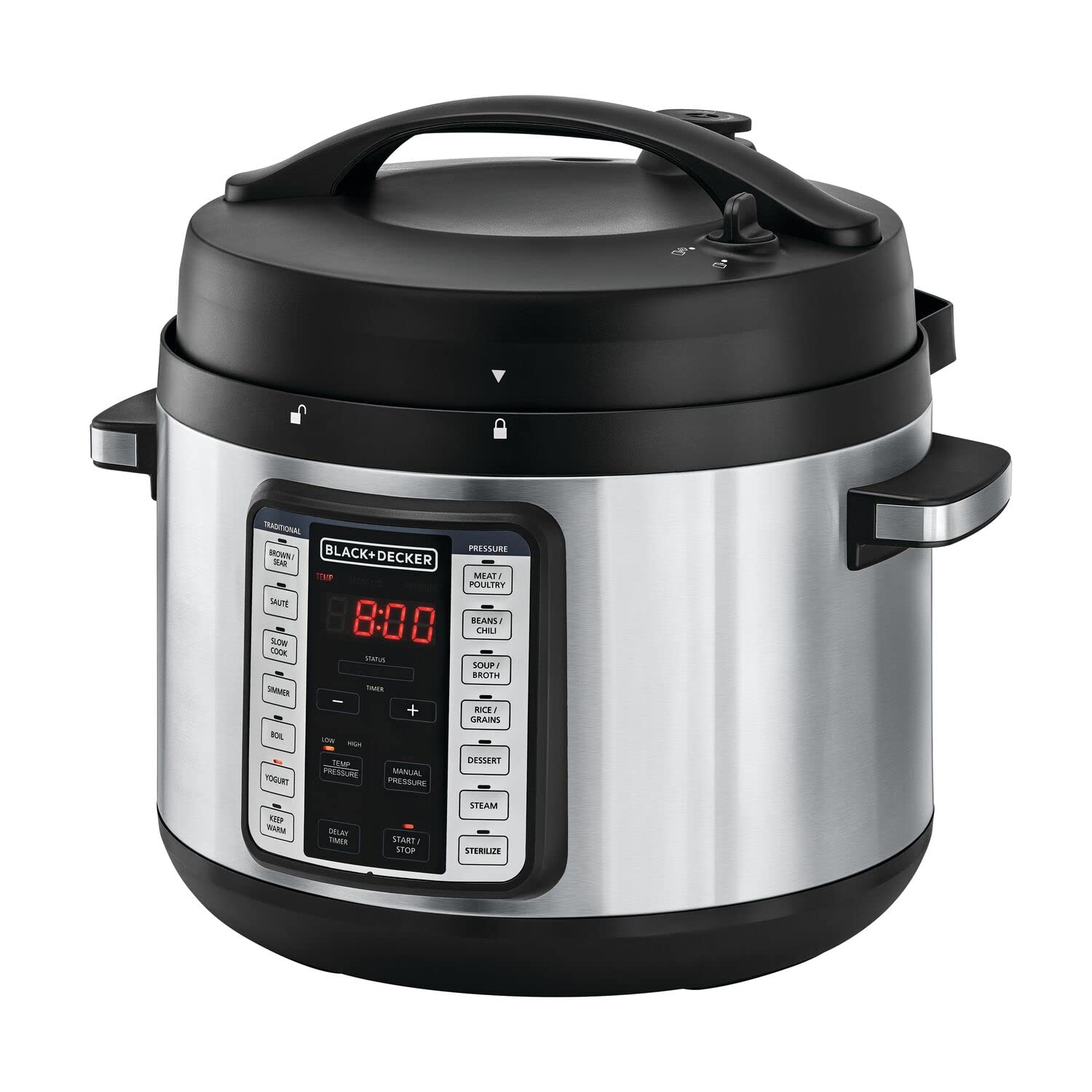 Black & Decker Smart Steam Pot, 1350W Power, 10L, 9 in 1 Usage, 14 Smart Programmable Electric Pressure Cooker وعاء بخار بتصميم انيق من بلاك + ديكر، بقدرة 1350 واط وسعة 10 لتر، طنجرة ضغط كهربائية أنيقة قابلة للبرمجة Black & Decker Smart Steam Pot, 1350W Power, 10L, 9 in 1 Usage, 14 Smart Programmable Electric Pressure Cooker وعاء بخار بتصميم انيق من بلاك + ديكر، بقدرة 1350 واط وسعة 10 لتر، طنجرة ضغط كهربائية أنيقة قابلة للبرمجة